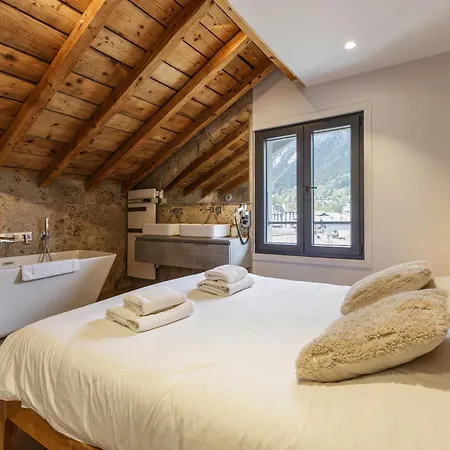 Flocon - Loft Moderne 8pax Sauna Poele Vues Garage Apartamento Chamonix Mont Blanc